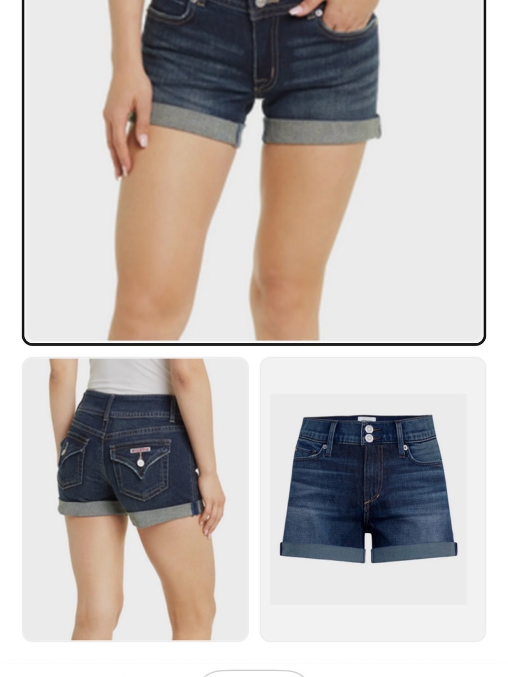 Hudson Croxley Jeans Blue Rolled-Hem Denim Shorts size 34